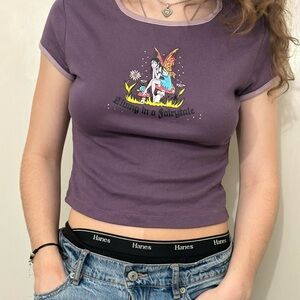 Purple Fairy Graphic Crop Top
